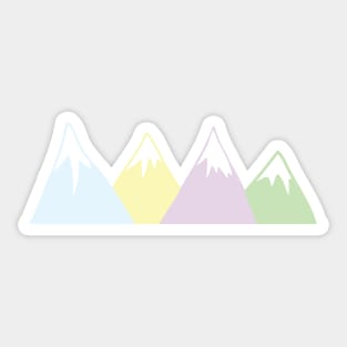 Pastel Yellow Pink Blue Green Mountains stickers Sticker